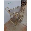Image 4 : *Vintage Brass & Glass Bar Cart 26" x 14" x 29", Cannot Ship