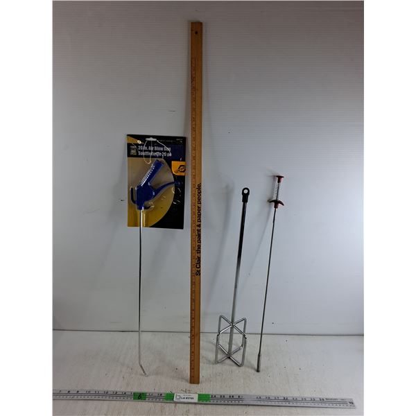 Wooden Ruler, Concrete Mixer, Grabber, Power Fist 20" Air Blow Gun