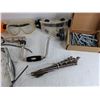 Image 4 : Safety Goggles, Drill Bits, Vintage Hand Drill, Lag Screws, Misc
