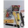 Image 3 : Ratchet Set, Scraper, Tin Shears, Carpenters Square, Flex Extension Set, Nail Puller, Misc