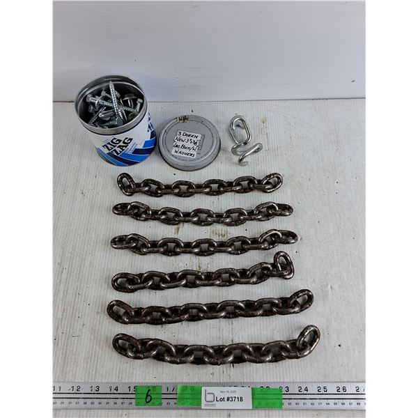 11"  Chains, 3" x 3/8" Lag Screws
