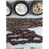Image 3 : (3) 7.50 x 1.75 Lawnmower Wheels, Chains - 12' & 40"