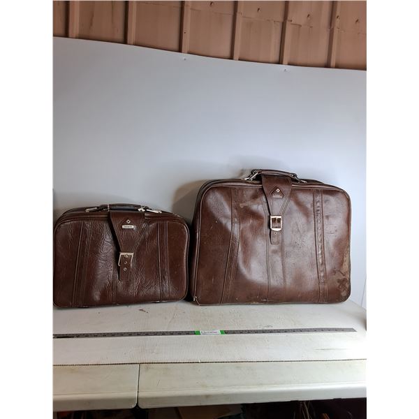 *(2) Samsonite Leather Suitcase Up tp 25"x20" (Cannot Ship)