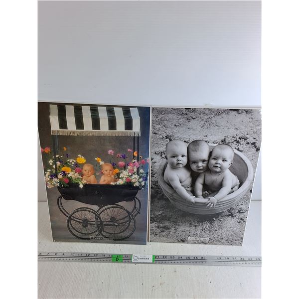 (2) Wall Art Decorations 19" x 12"