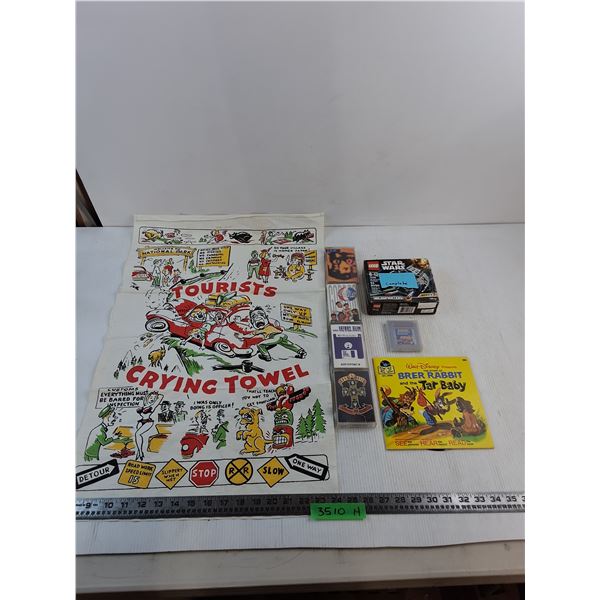 Tourist Crying Towel, Musical Cassettes, Star Wars Lego, Jeopardy Nintendo Gameboy, Misc.