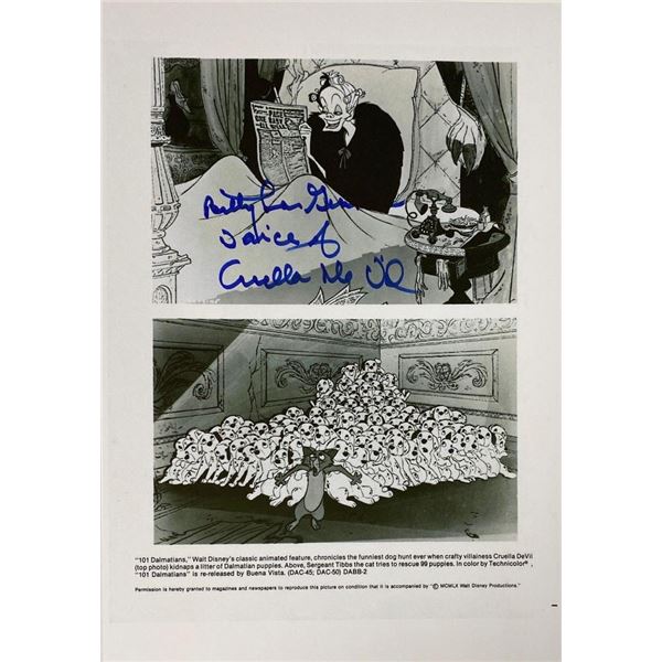 101 Dalmatians Cruella de Vil facsimile signed movie photo