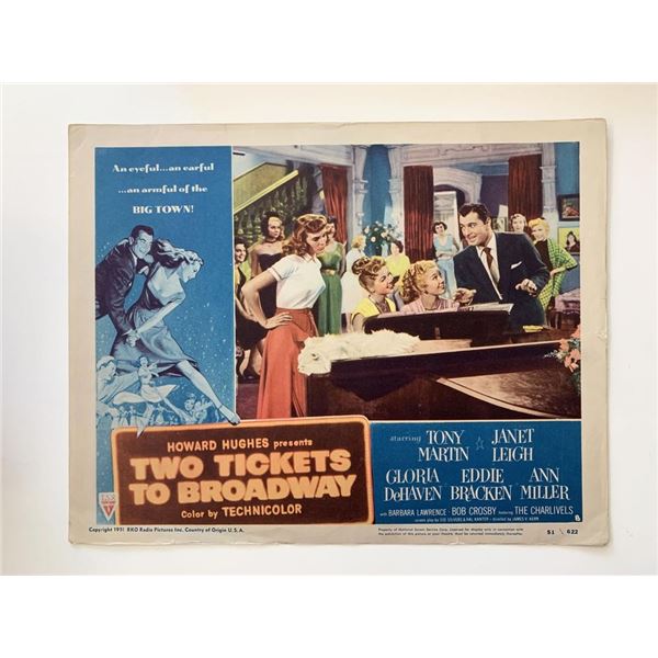 Two Tickets to Broadway original 1951 vintage lobby card