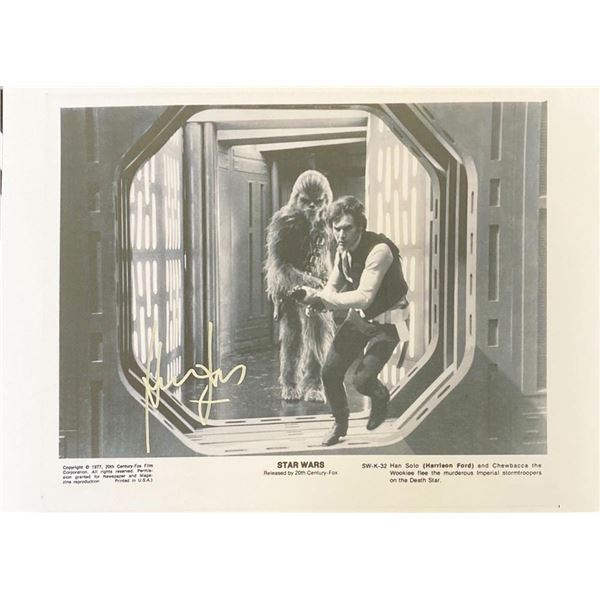 Star Wars 1977 Harrison Ford facsimile signed movie photo