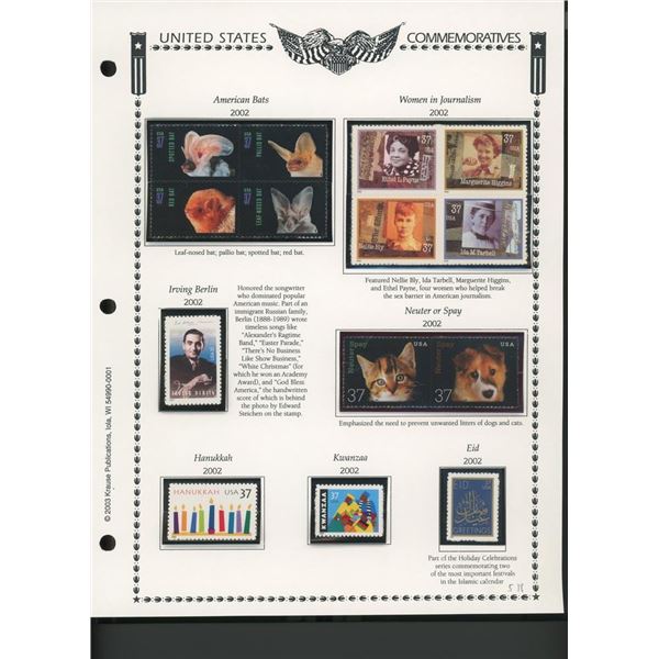 2002 United States Commemorative Stamp Set