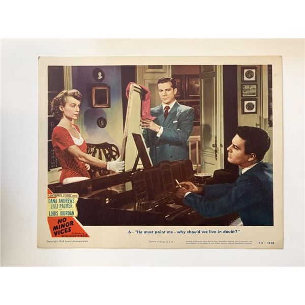 No Minor Vices original 1948 vintage lobby card