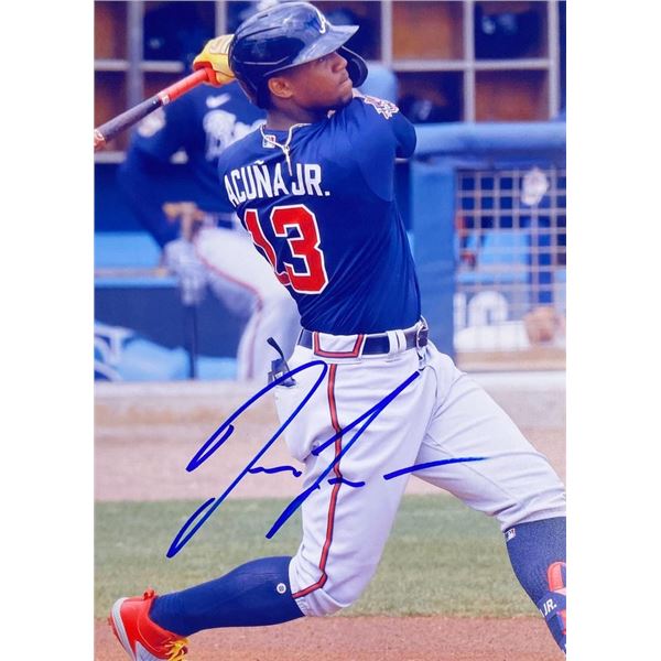 Atlanta Braves Ronald AcuÃ±a Jr. facsimile signed  photo