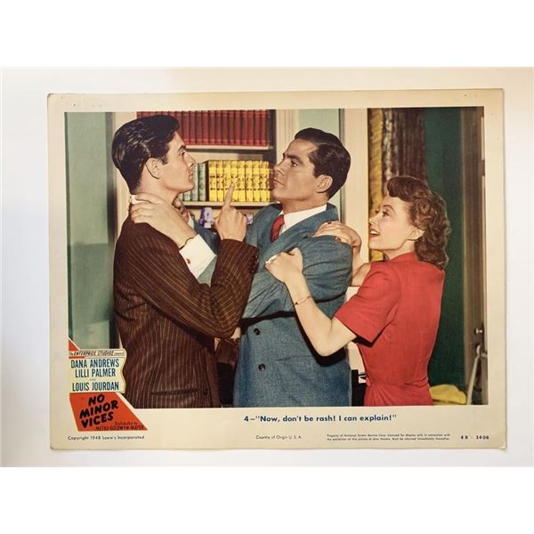 No Minor Vices original 1948 vintage lobby card