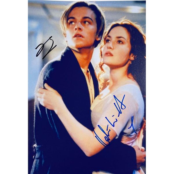 Titanic Leonardo DiCaprio and Kate Winslet facsimile signed movie photo