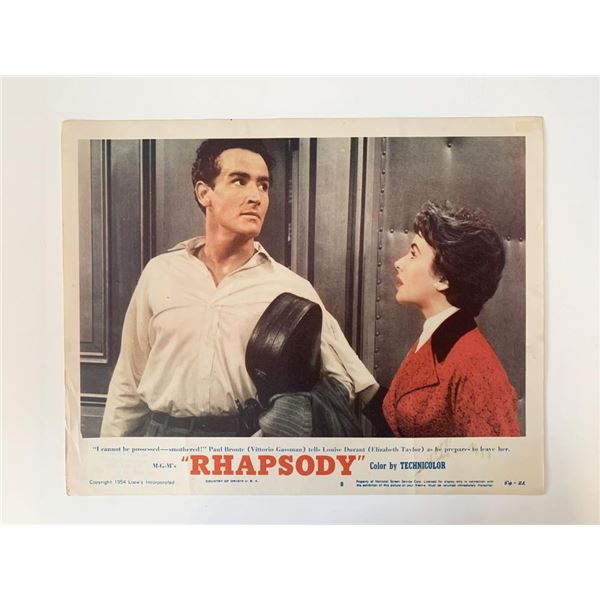 Rhapsody original 1954 vintage lobby card