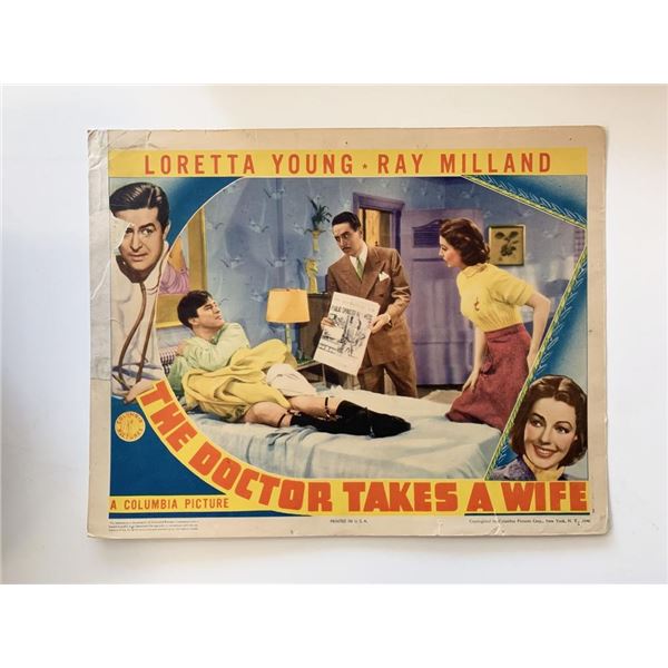 The Doctor Takes a Wife original 1940 vintage lobby card