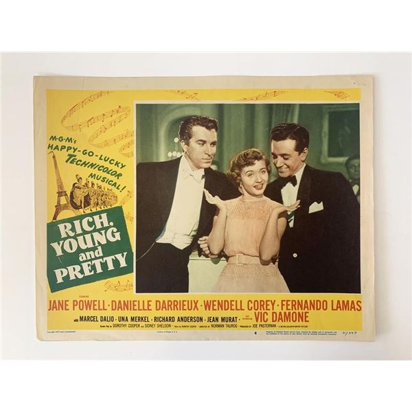 Rich, Young and Pretty original 1951 vintage lobby card