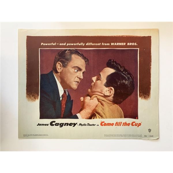 Come Fill the Cup original 1951 vintage lobby card