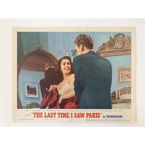 The Last Time I Saw Paris original 1954 vintage lobby card
