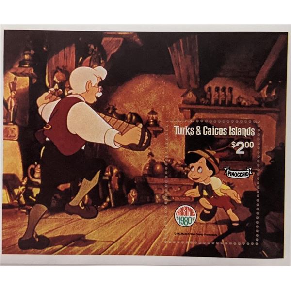 Turks & Caicos 1980 Pinocchio Souvenir Stamp Sheet