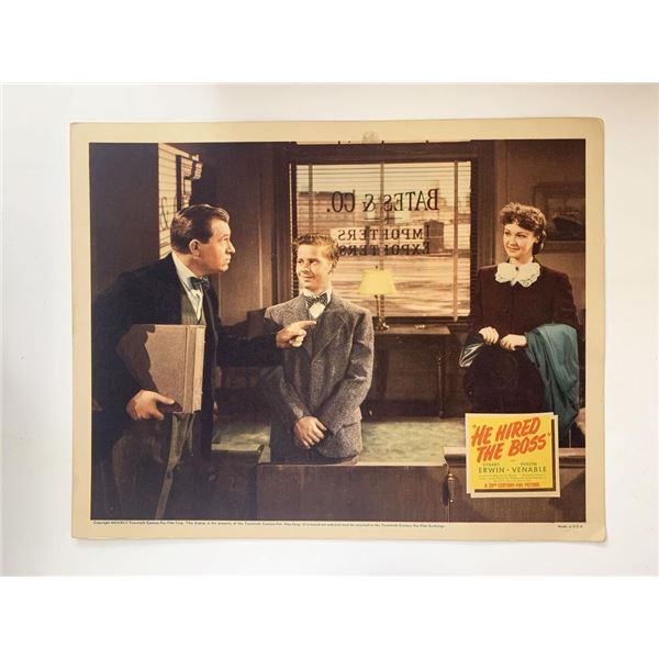 He Hired the Boss original 1942 vintage lobby card