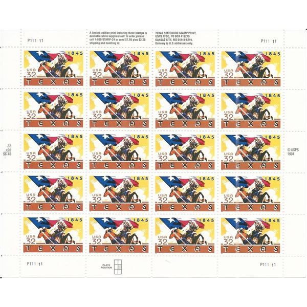 Texas Statehood Stamps