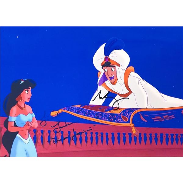 Aladdin Linda Larkin and Scott Weinger facsimile signed  movie photo