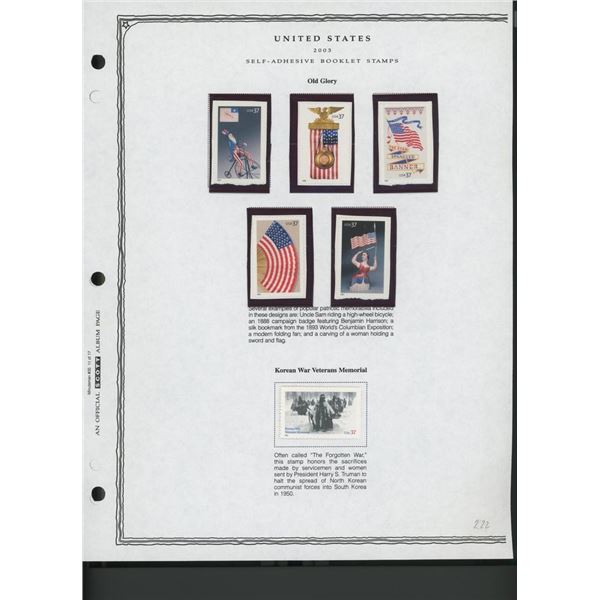 2003 United States Self-Adhesive Booklet Stamp Set