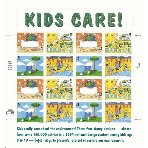 Kids Care Earth Day Stamps