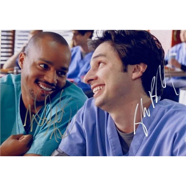 Scrubs Donald Faison and Zach Braff facsimile signed photo
