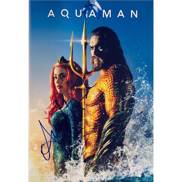 Aquaman Amber Heard and Jason Momoa facsimile signed  movie photo