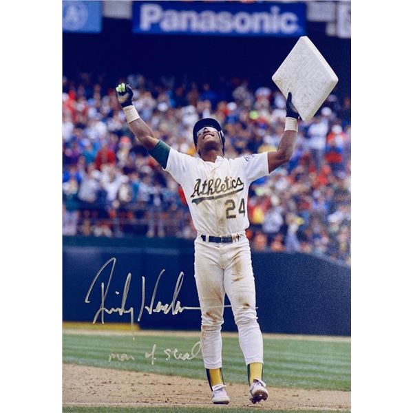 Oakland Athletics Rickey Henderson facsimile signed photo