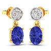 Image 2 : 14KT Yellow Gold 1.24ctw Tanzanite and Diamond Earrings