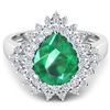 Image 2 : 14KT White Gold 2.85ctw Zambian Emerald and Diamond Ring