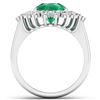 Image 4 : 14KT White Gold 2.85ctw Zambian Emerald and Diamond Ring