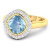 Image 2 : 14KT Yellow Gold 1.48ctw Aquamarine and Diamond Ring