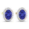 Image 3 : 14KT Yellow Gold 1.24ctw Tanzanite and Diamond Earrings