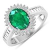 Image 1 : 14KT White Gold 1.53ctw Zambian Emerald and Diamond Ring