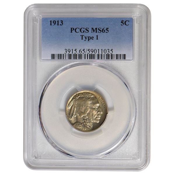 1913 Buffalo Nickel Type I PCGS MS65
