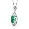 Image 2 : 14KT White Gold 2.85ctw Zambian Emerald and Diamond Pendant