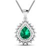 Image 3 : 14KT White Gold 2.85ctw Zambian Emerald and Diamond Pendant