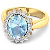 Image 3 : 14KT Yellow Gold 2.9ctw Aquamarine and Diamond Ring