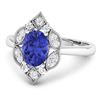 Image 2 : 14KT White Gold 1.09ctw Tanzanite and Diamond Ring