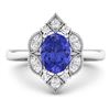 Image 3 : 14KT White Gold 1.09ctw Tanzanite and Diamond Ring