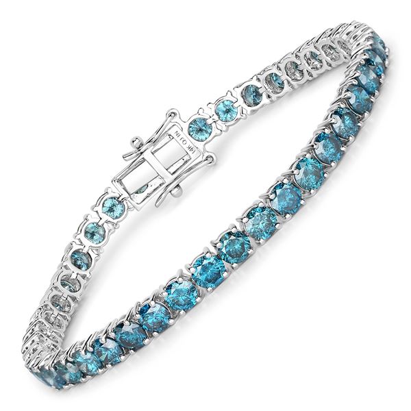 14KT White Gold 12.95ctw Blue Diamond Bracelet