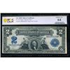 Image 1 : 1899 $2 Mini Porthole Silver Certificate PCGS 64