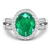 Image 3 : 14KT White Gold 3.14ctw Zambian Emerald and Diamond Ring