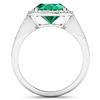 Image 4 : 14KT White Gold 3.14ctw Zambian Emerald and Diamond Ring
