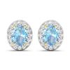 Image 1 : 14KT Yellow Gold 1.92ctw Aquamarine and Diamond Earrings