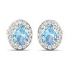 Image 2 : 14KT Yellow Gold 1.92ctw Aquamarine and Diamond Earrings