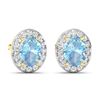 Image 4 : 14KT Yellow Gold 1.92ctw Aquamarine and Diamond Earrings